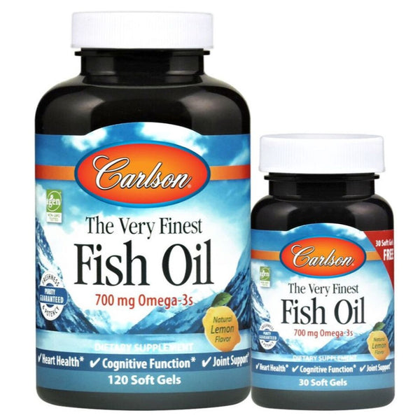 Carlson The Very Finest Fish Oil- Lemon Flavor, 120sgls + Free 30sgls.