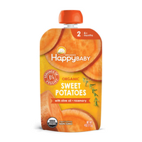 Happy Family Happy Baby Organic Sweet Potatoes with Olive Oil + Rosemary, 113 g.