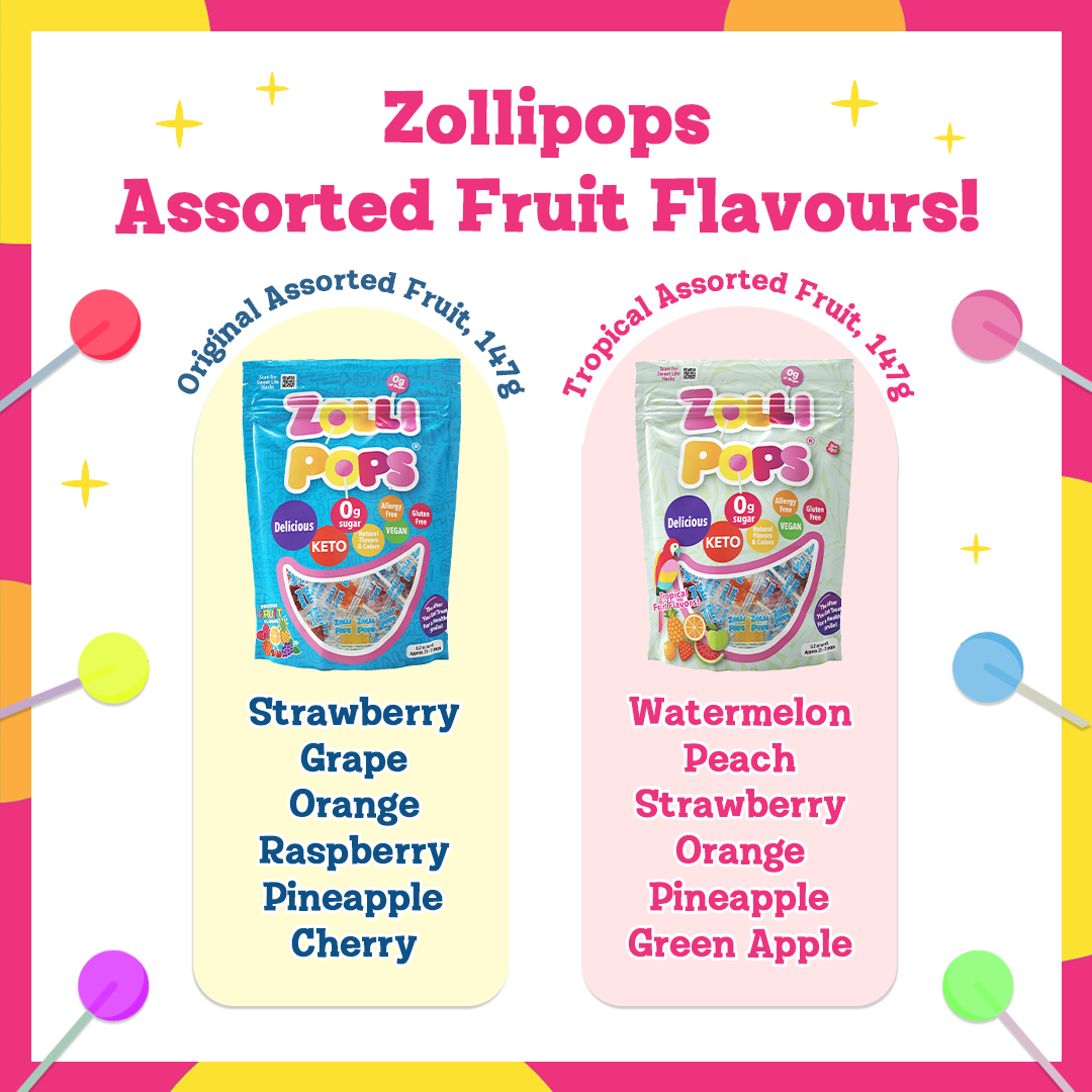 Zollipops Original Assorted Fruit, 88g