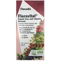 Salus Haus Floradix Floravital Liquid Iron Supplement (Yeast/Gluten Free), 500 ml-NaturesWisdom