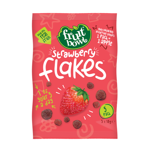 Fruit Bowl Fruit Flakes- Strawberry, 5 x 18g. [Expiry 02/05/2024]