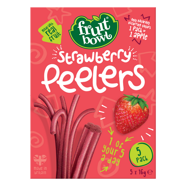 Fruit Bowl Peelers - Strawberry, 5 x 16 g. [Expiry: 20/04/2024]