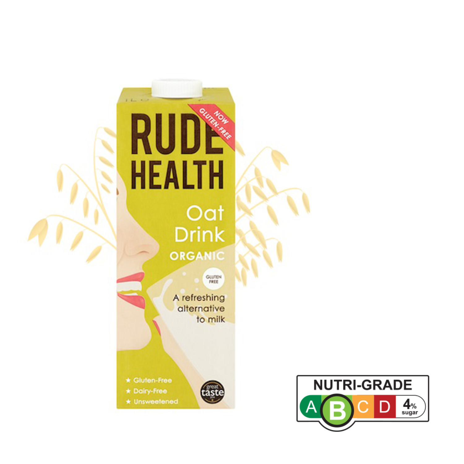 Rude Health Organic Dairy-free Drink - Oat (Gluten Free), 1 L.