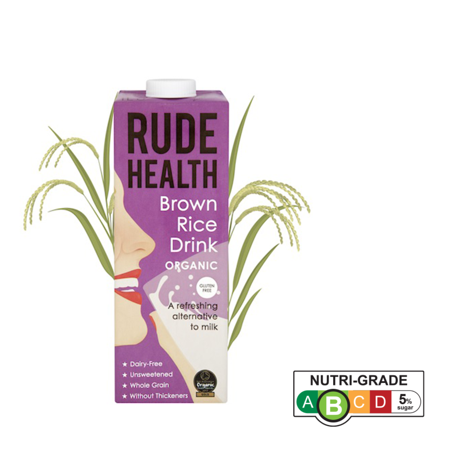 Rude Health Organic Dairy-free Drink - Brown Rice (Gluten Free), 1 L.