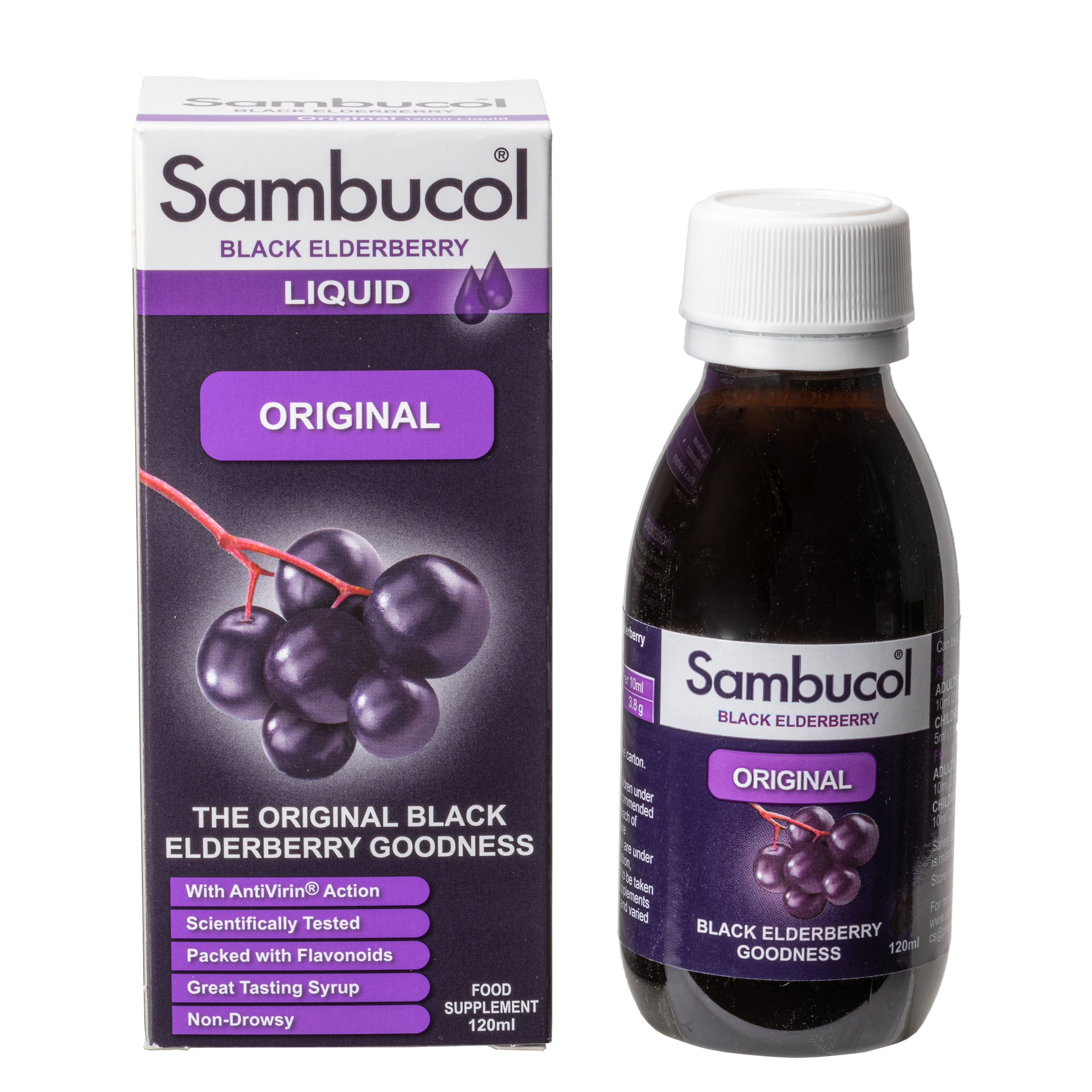 [25% Off Bundle Deal] 3 x Sambucol Regular/Original (UK Version), 120 ml. [Exp: 31/10/2023]