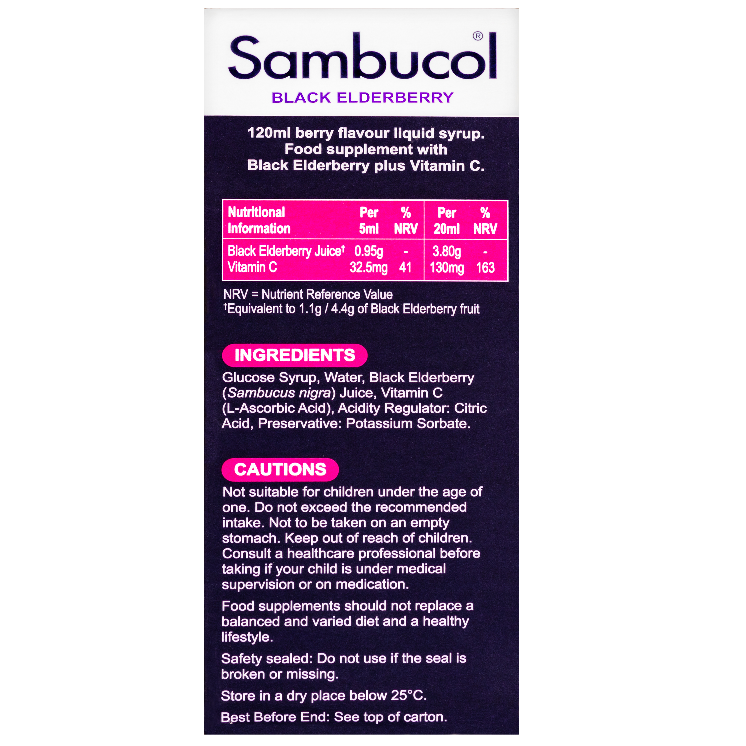 [25% Off Bundle Deal] 3 x Sambucol Kids Formula (UK Version), 120 ml.