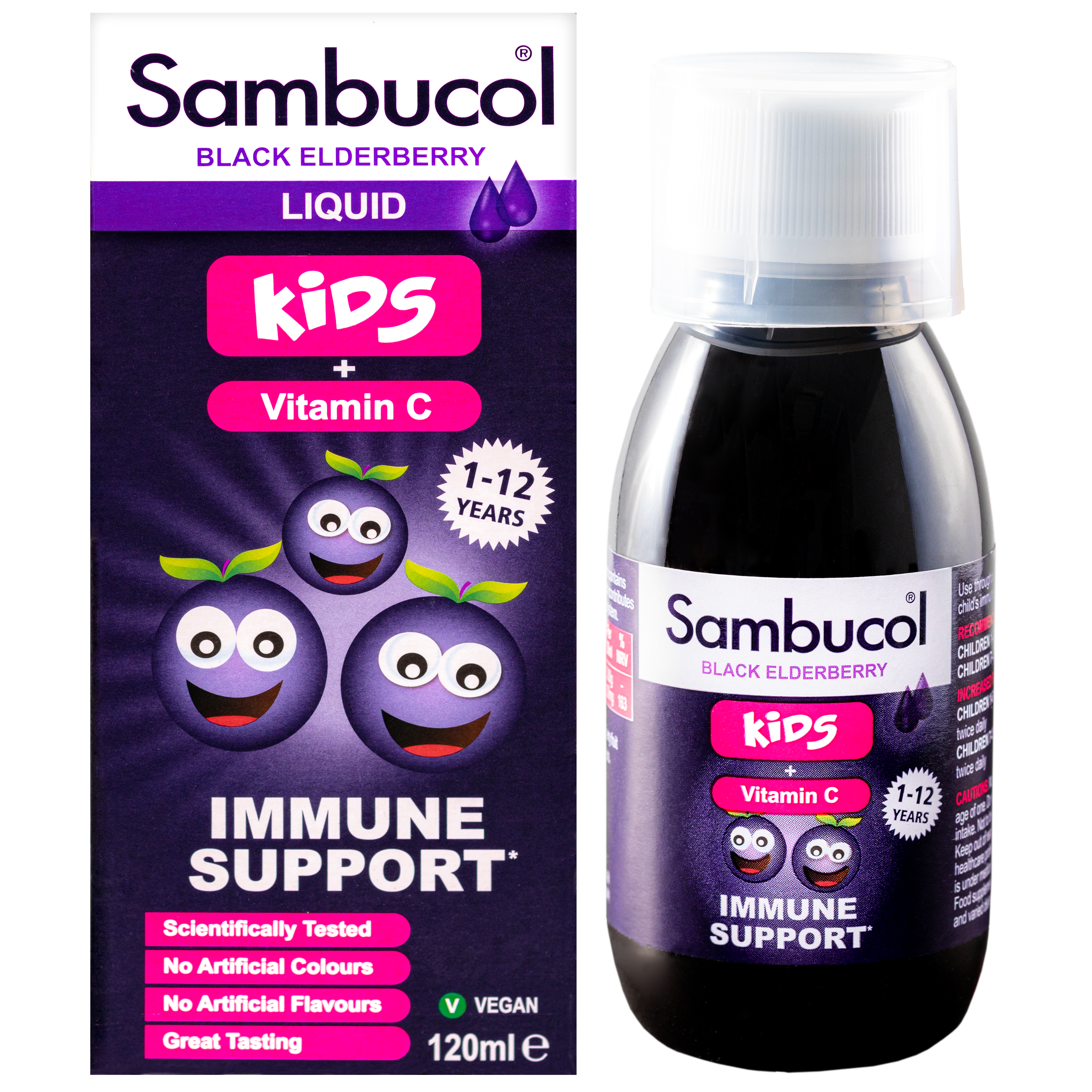 [25% Off Bundle Deal] 3 x Sambucol Kids Formula (UK Version), 120 ml.