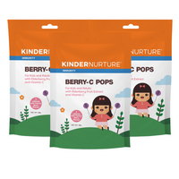 [25% Off Bundle Deal] 3 x KinderNurture Berry-C Pops – 6 lollipops, 48 g.