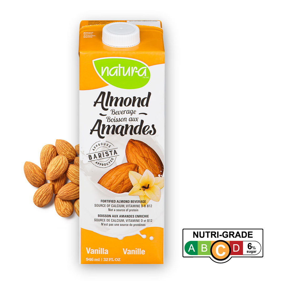[Case of 12] Natur-a Enriched Almond Beverage -  Vanilla, 946 ml. (Exp: 20/07/2023)