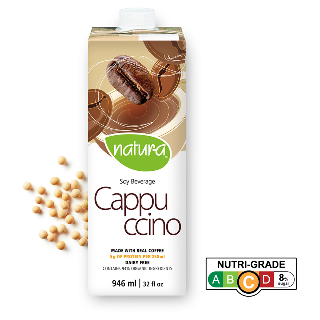 Natur-a Enriched Soy Beverage - Cappuccino (Organic), 946 ml.