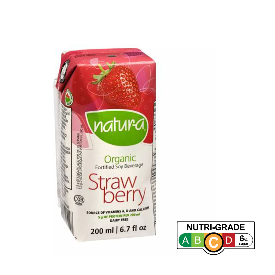 Natur-a Enriched Soy Beverage - Strawberry (Organic), 200 ml. - Single Pack