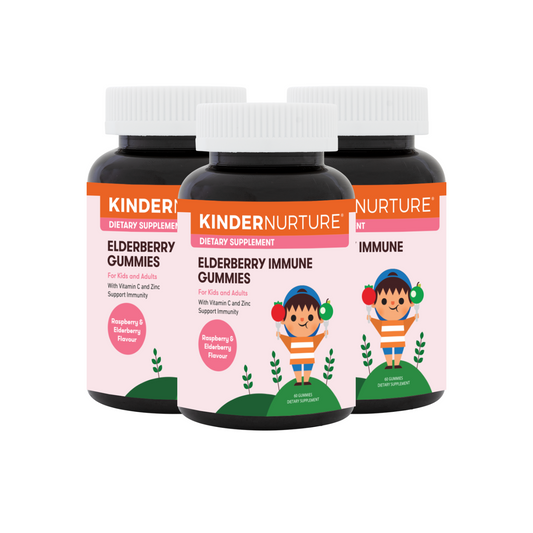 [25% Off Bundle Deal] 3 x KinderNurture Elderberry Immune Gummies, 60 gummies.