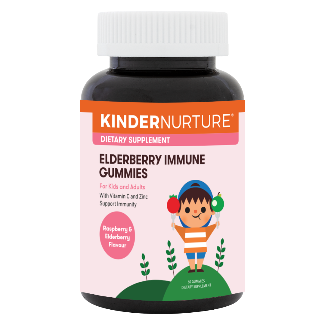 [25% Off Bundle Deal] 3 x KinderNurture Elderberry Immune Gummies, 60 gummies.
