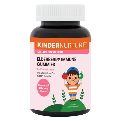 KinderNurture Elderberry Immune Gummies, 60 gummies. [EXP 30JUN24]