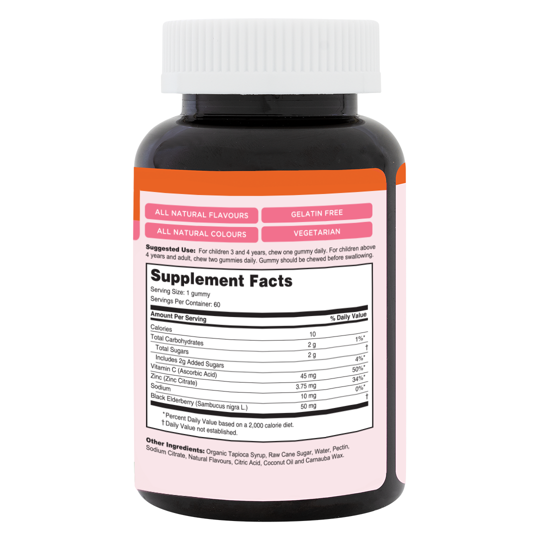[25% Off Bundle Deal] 3 x KinderNurture Elderberry Immune Gummies, 60 gummies.