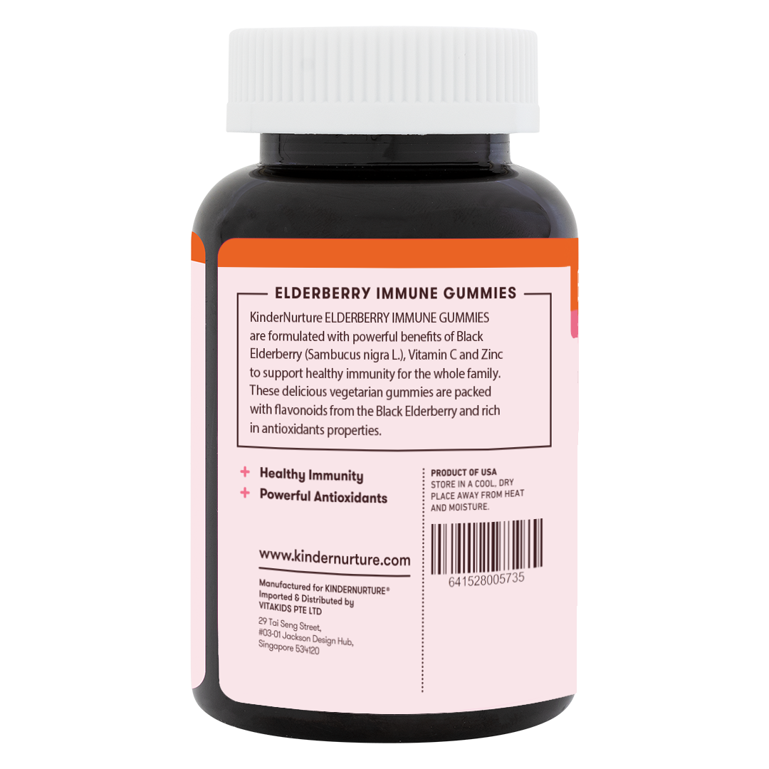 [25% Off Bundle Deal] 3 x KinderNurture Elderberry Immune Gummies, 60 gummies.