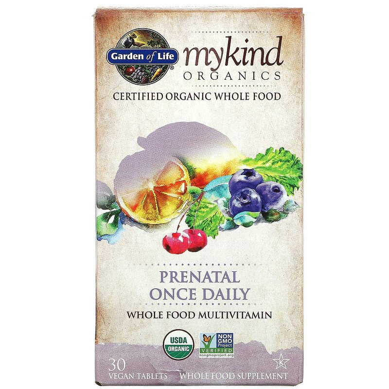 Garden of Life mykind Organics Prenatal's Once Daily, 30 vtabs.