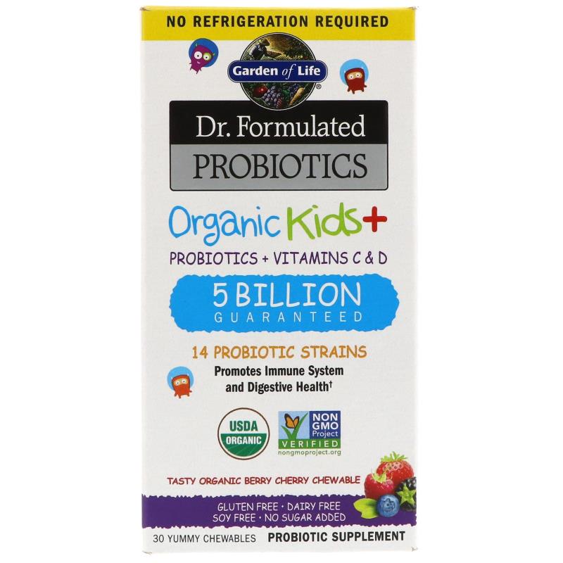 Garden of Life Dr. Formulated Probiotics Organic Kids Chewables, 30 tabs-NaturesWisdom