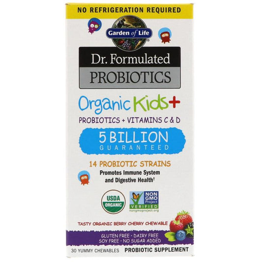 Garden of Life Dr. Formulated Probiotics Organic Kids Chewables, 30 tabs-NaturesWisdom