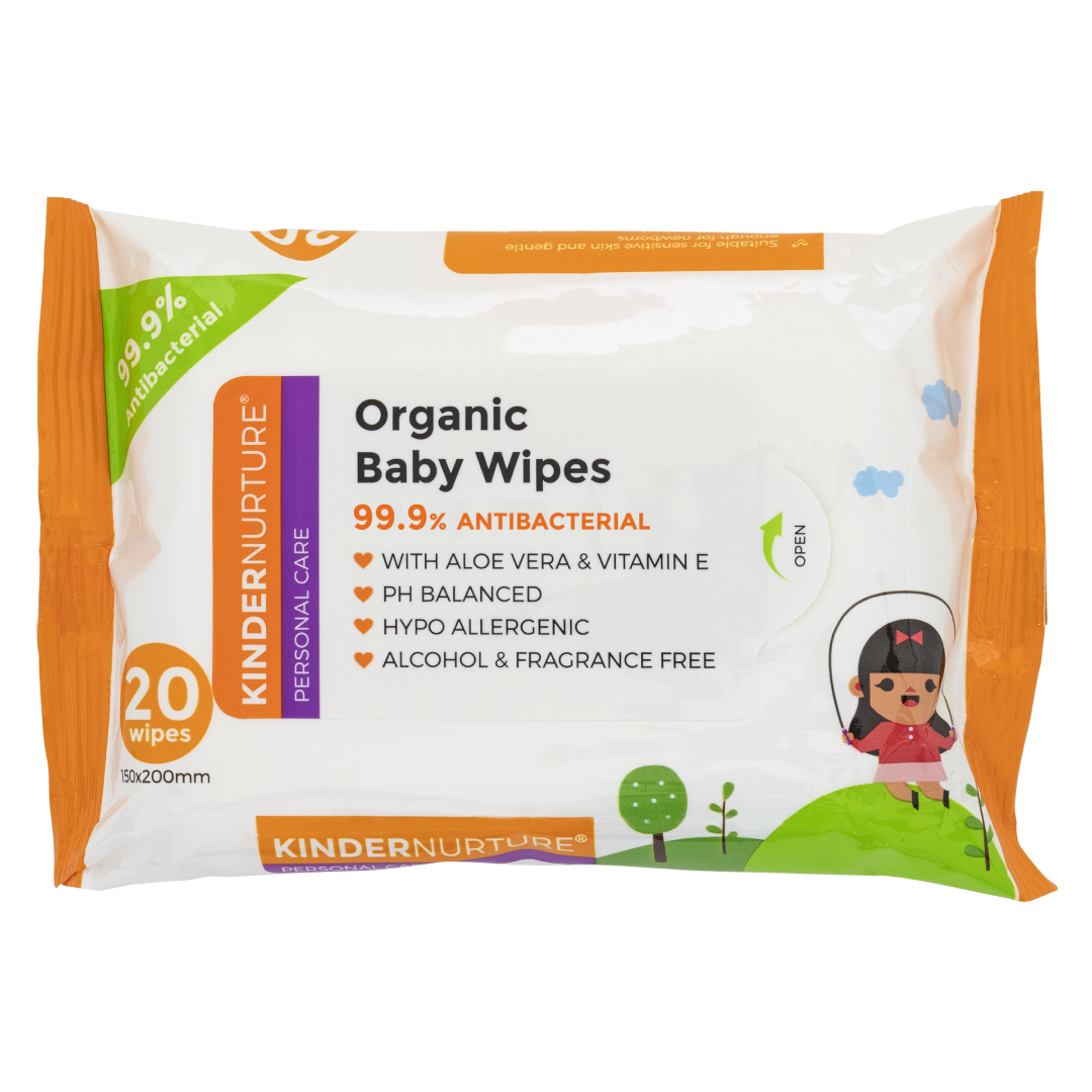 [Bundle Of 12] KinderNurture Organic Baby Wipes, 20 wipes - New Batch