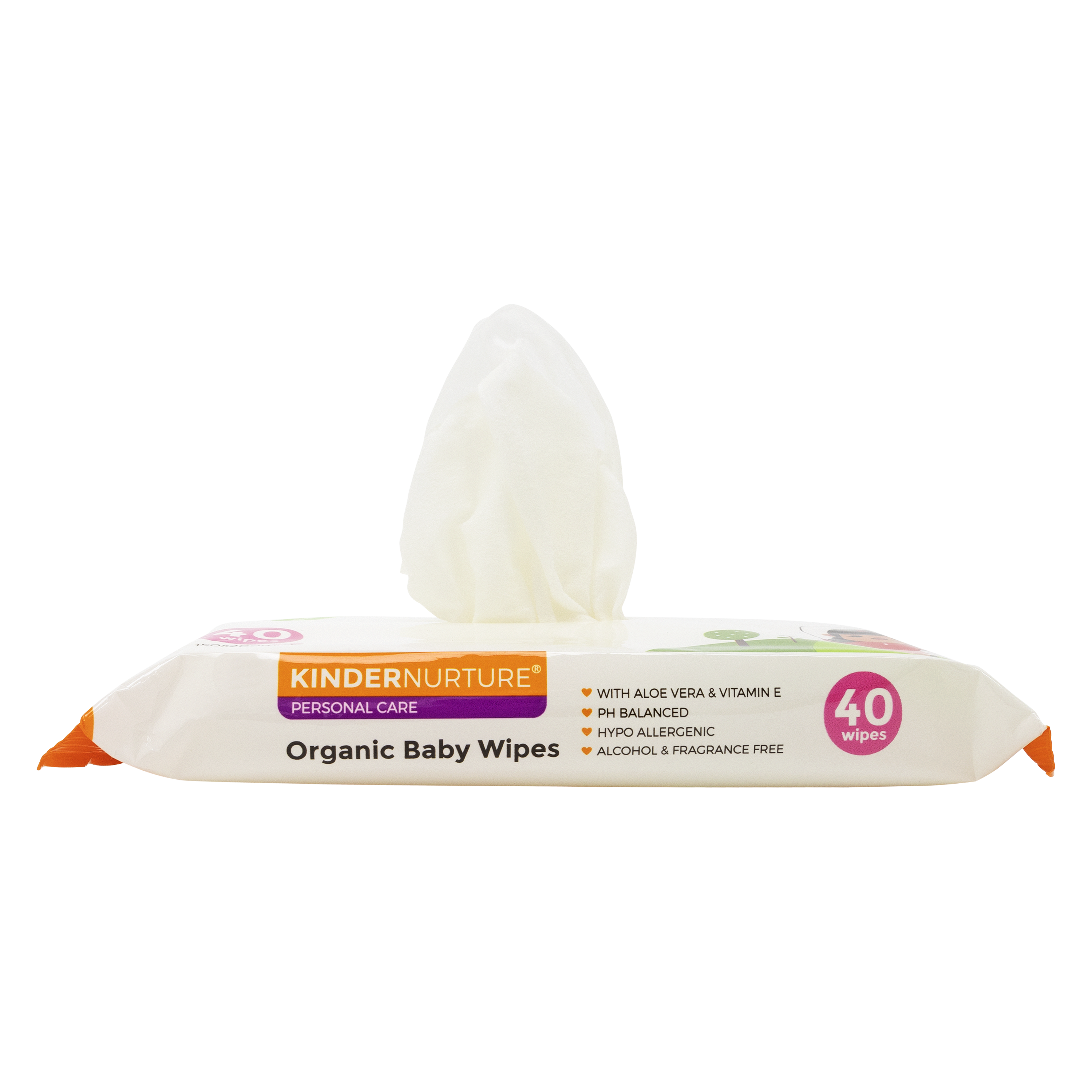 [Bundle of 12] KinderNurture Organic Baby Wipes, 40 wipes - New Batch