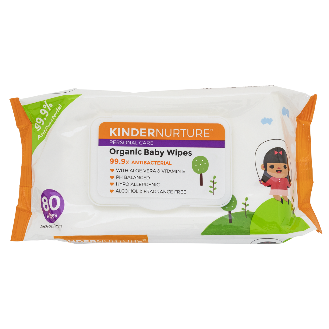 [Bundle of 12] KinderNurture Organic Baby Wipes, 80 wipes - New Batch
