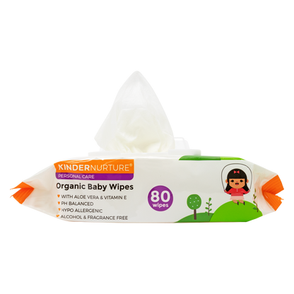 [Bundle of 12] KinderNurture Organic Baby Wipes, 80 wipes