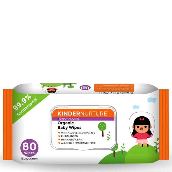 KinderNurture Organic Baby Wipes, 80 wipes
