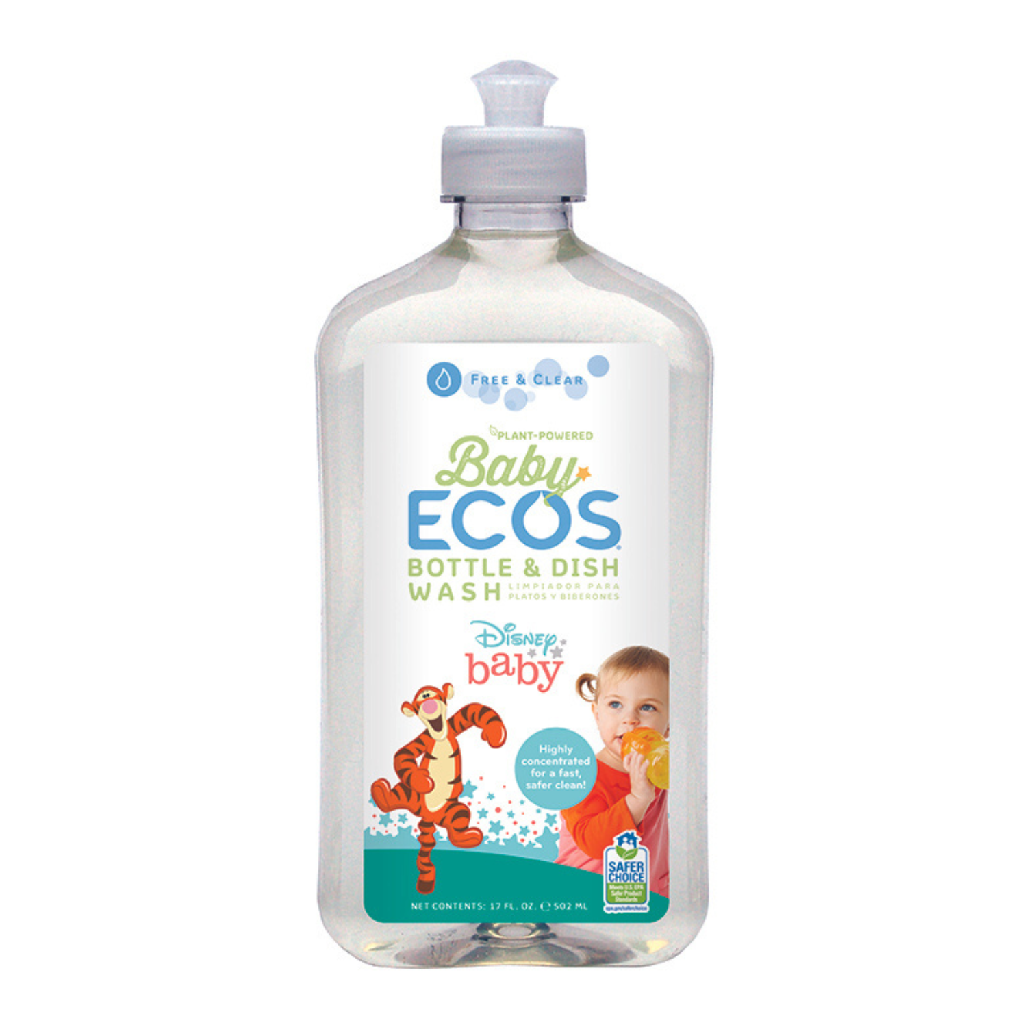 Baby ECOS Bottle & Dish Wash Free & Clear Disney 17oz.