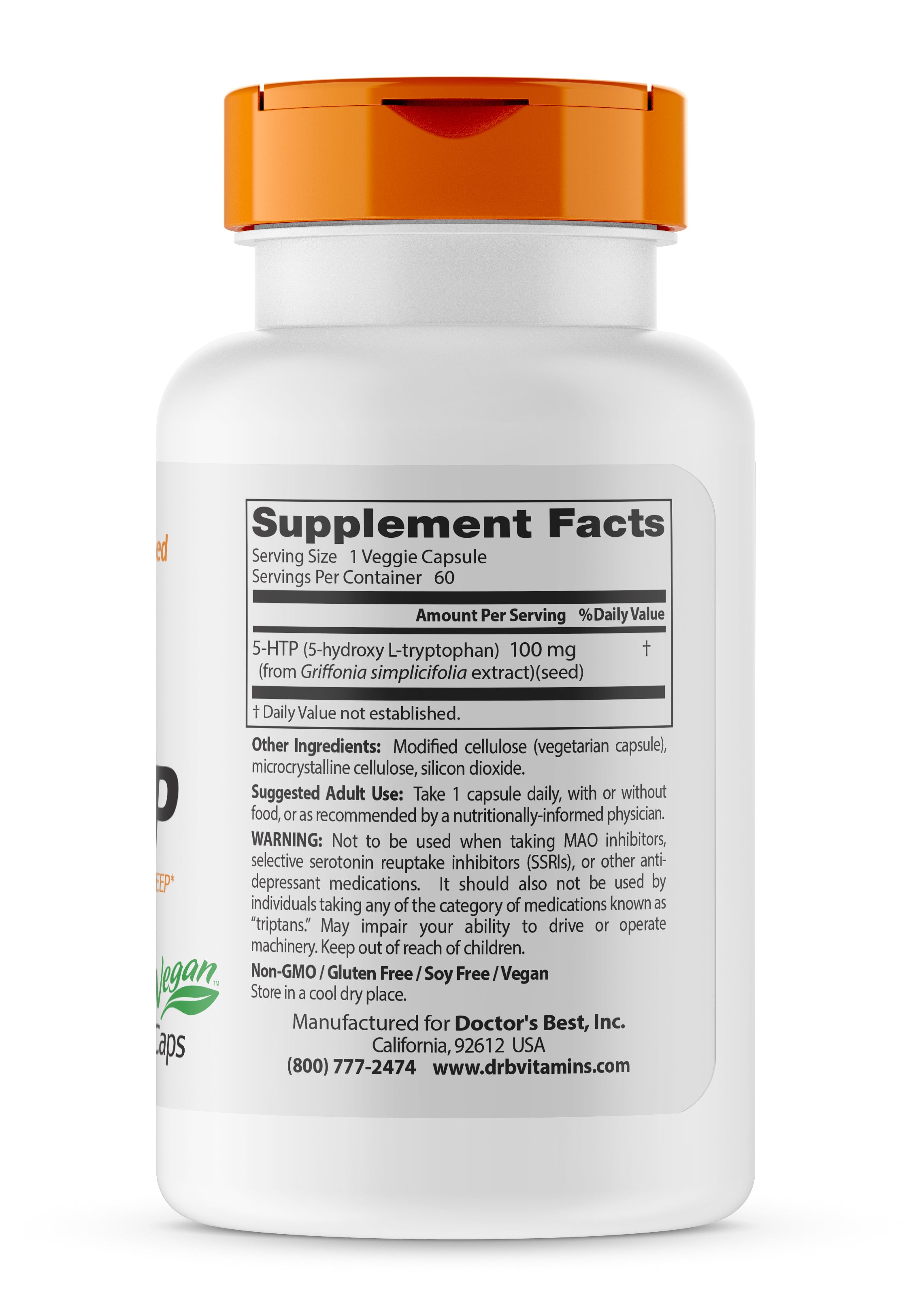 Doctor's Best 5-HTP 100 mg, 60 vcaps【25% OFF Auto Discount】