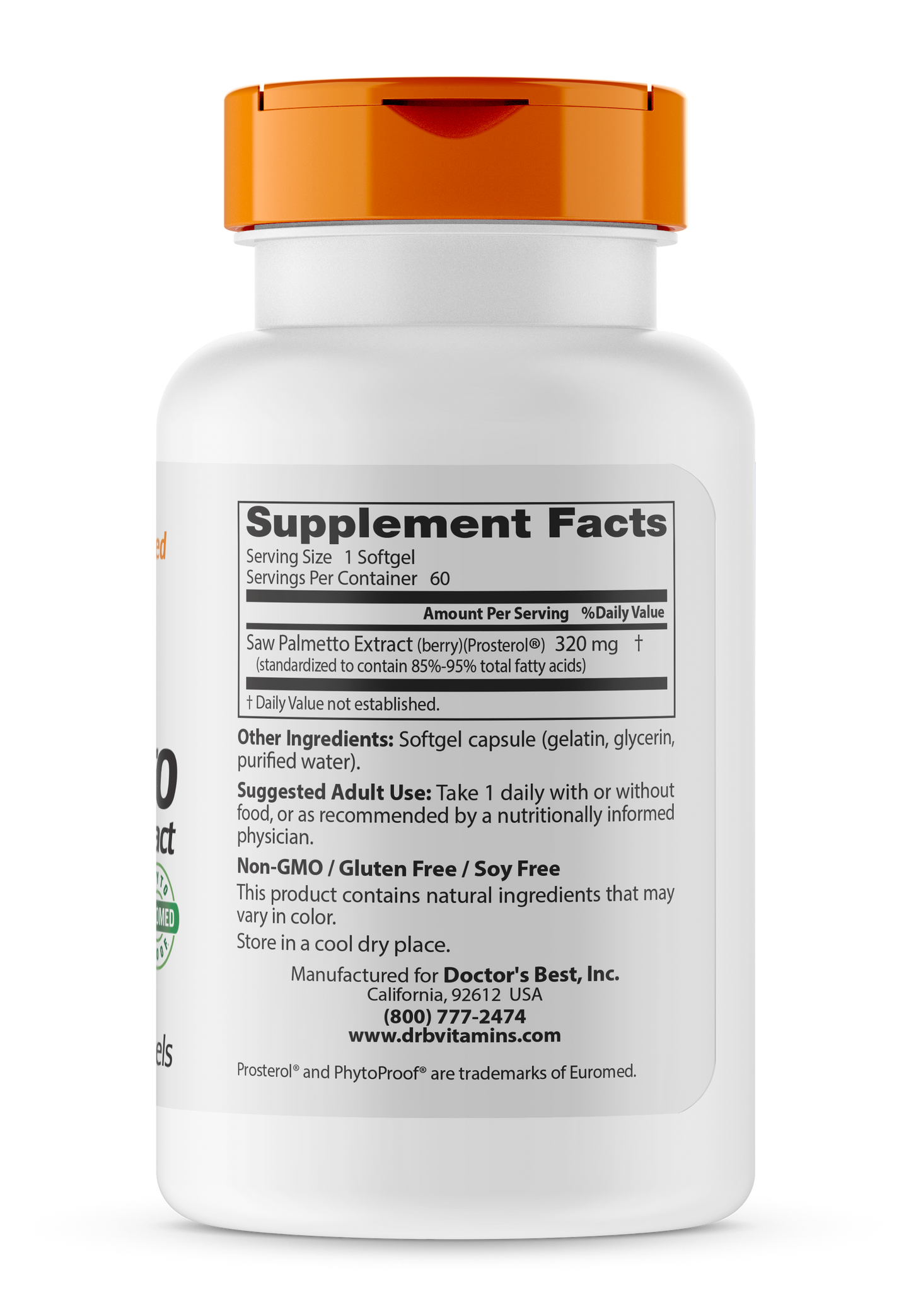 Doctor's Best Best Saw Palmetto, 320mg, 60 sgls