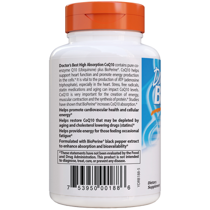 Doctor's Best High Absorption CoQ10 with BioPerine 100 mg, 120 vcaps