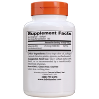 Doctor's Best Vitamin D3 1000IU, 180 sgls
