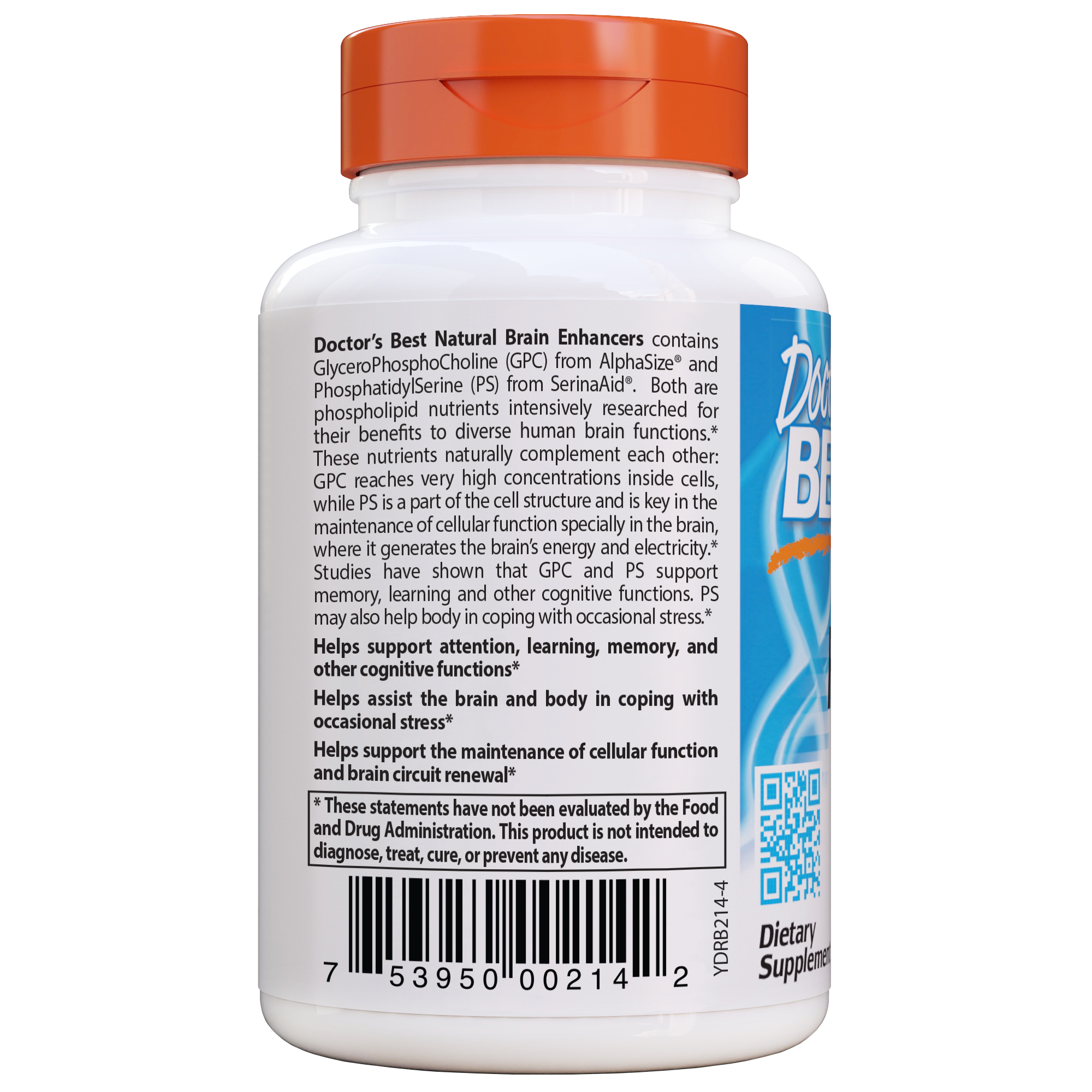 Doctor's Best Natural Brain Support, 60 vcaps【25% OFF Auto Discount】