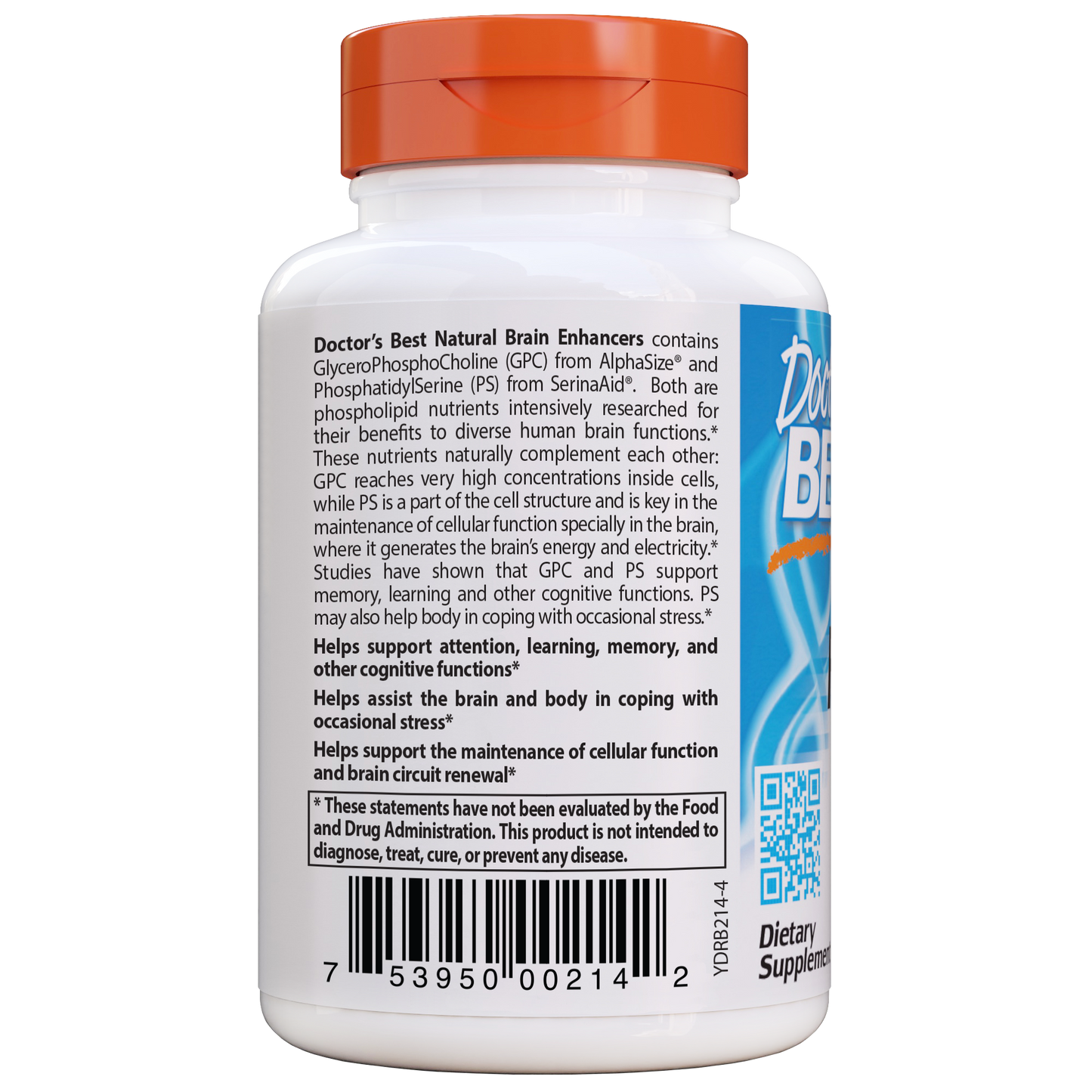 Doctor's Best Natural Brain Support, 60 vcaps【25% OFF Auto Discount】