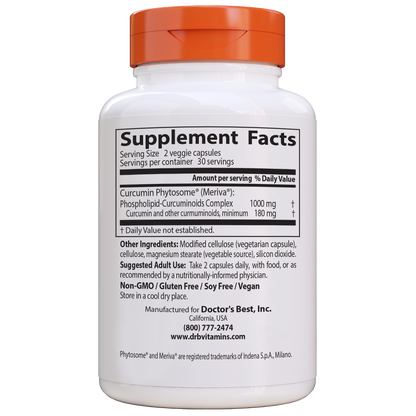 Doctor's Best Curcumin Phytosome with Meriva 500mg, 60 vcaps