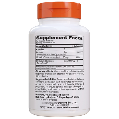 Doctor's Best Best Collagen Types 1 & 3 500mg, 240 caps