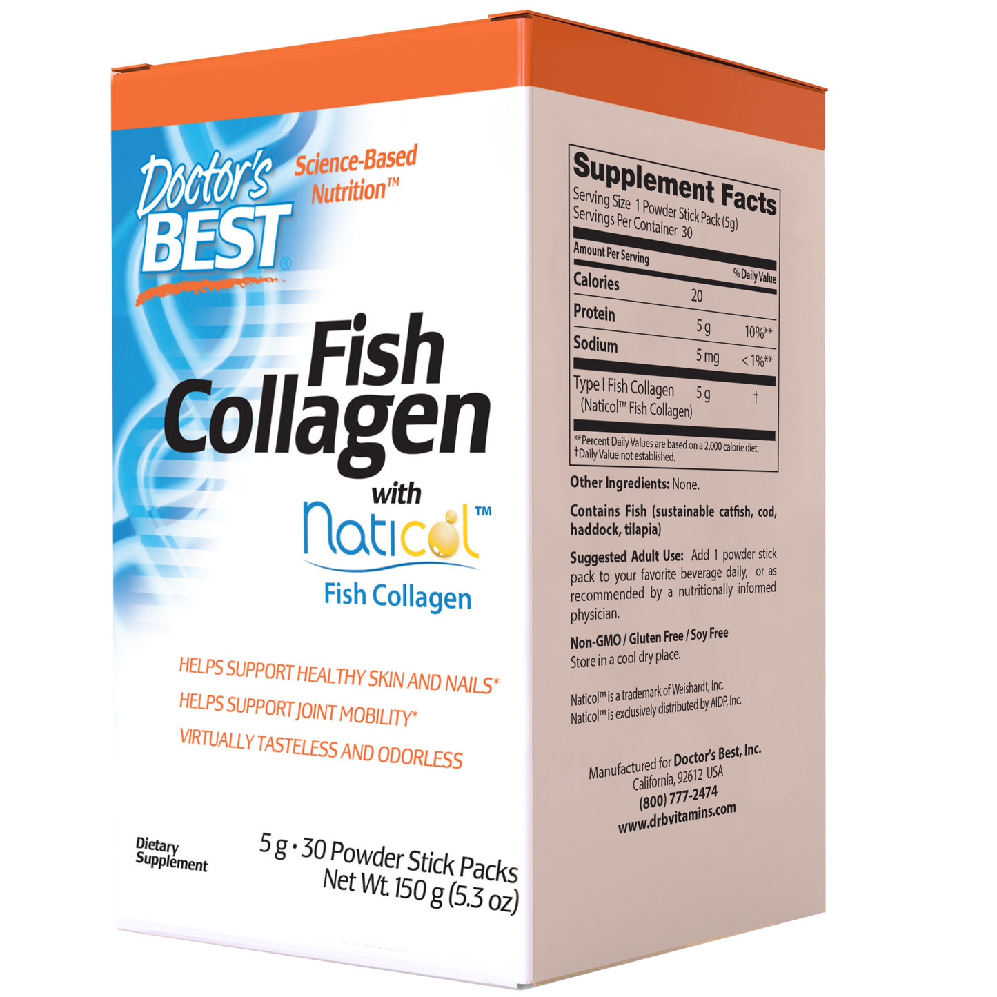 Doctor's Best Fish Collagen with Trumarine Collagen, 30 sticks【25% OFF Auto Discount】