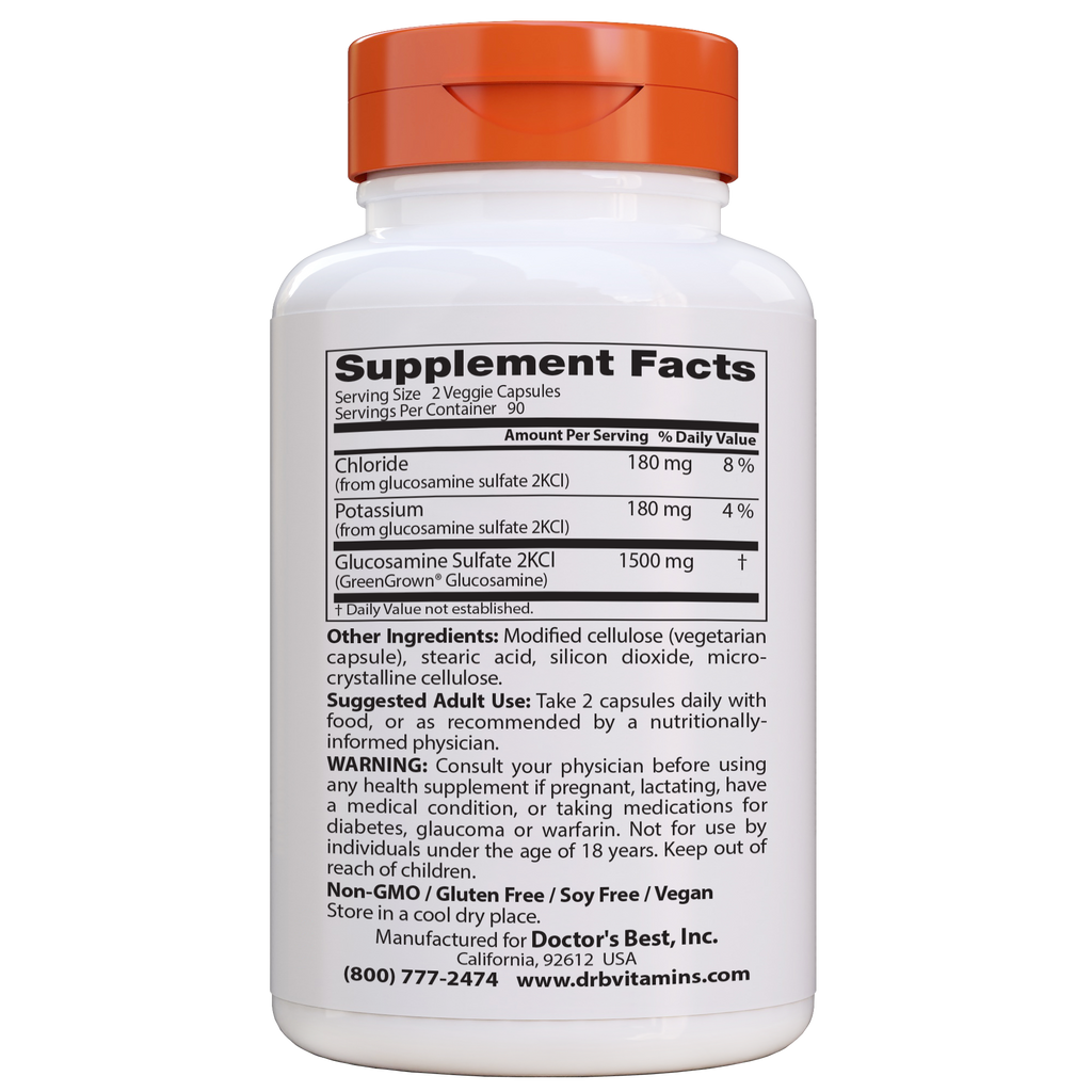 Doctor's Best Vegan Glucosamine Sulfate with GreenGrown Glucosamine 75