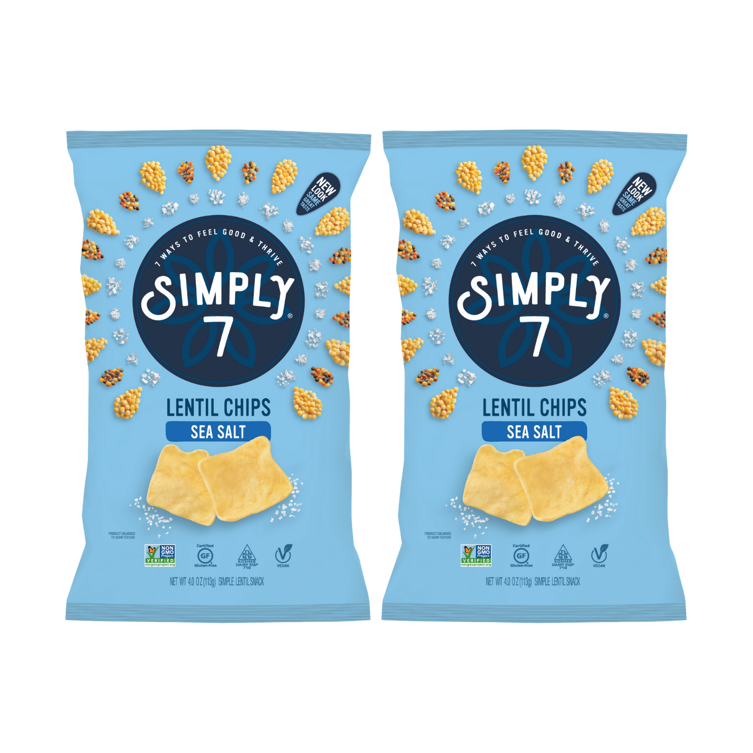 [Bundle of 2] Simply 7 Lentil Chips - Sea Salt, 113 g
