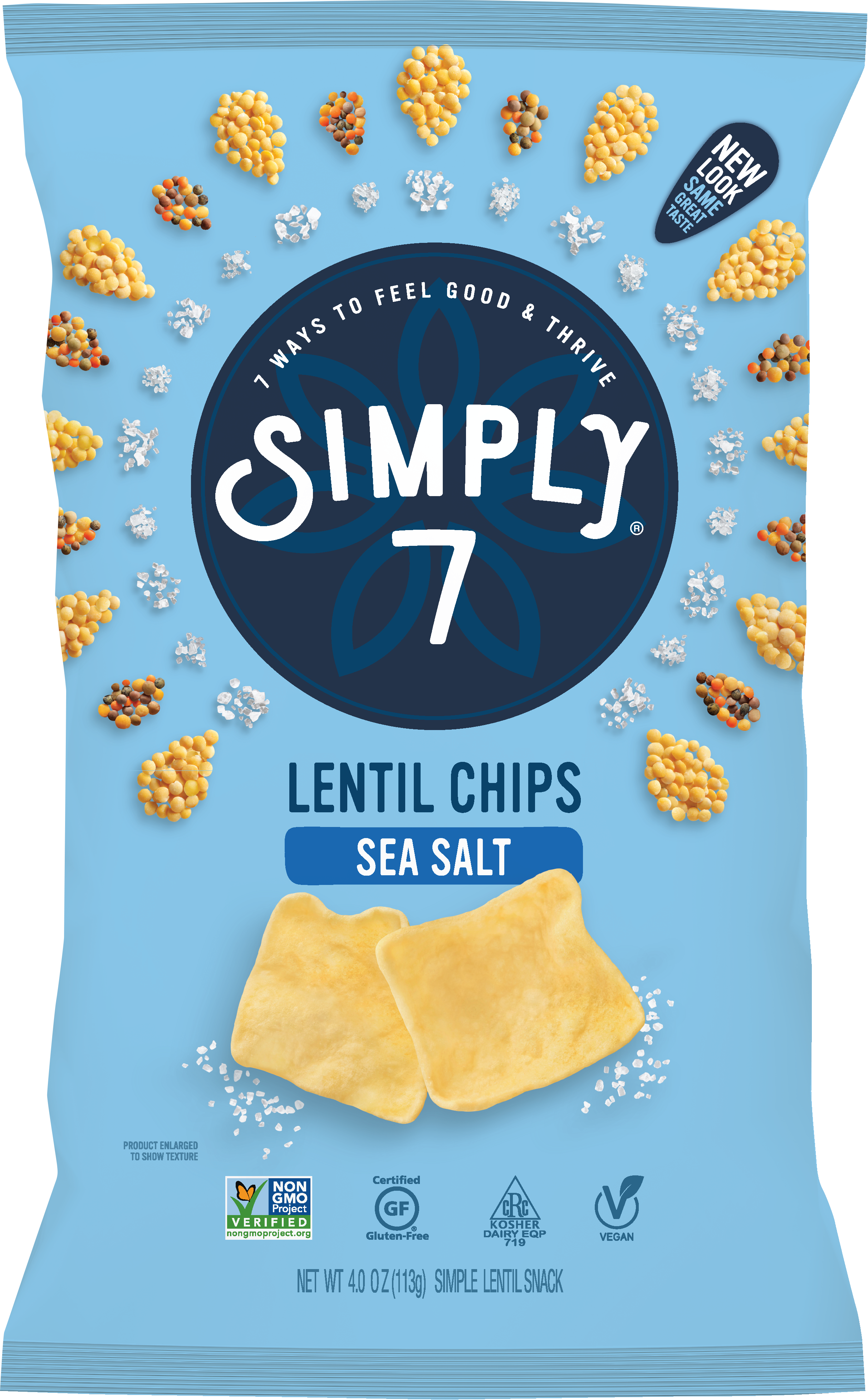 [Bundle of 2] Simply 7 Lentil Chips - Sea Salt, 113 g