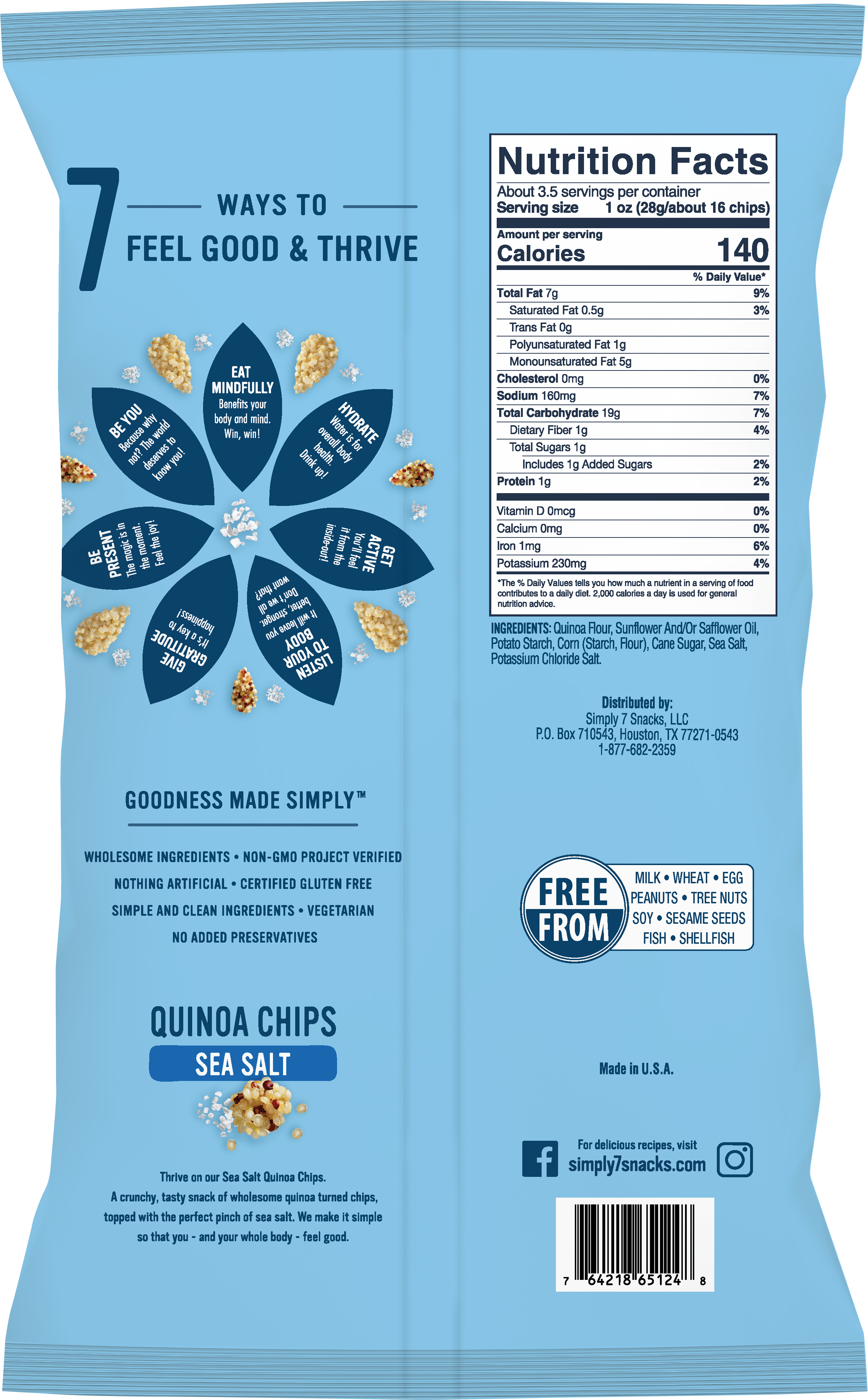 [Bundle of 2] Simply 7 Quinoa Chips - Sea Salt, 99 g