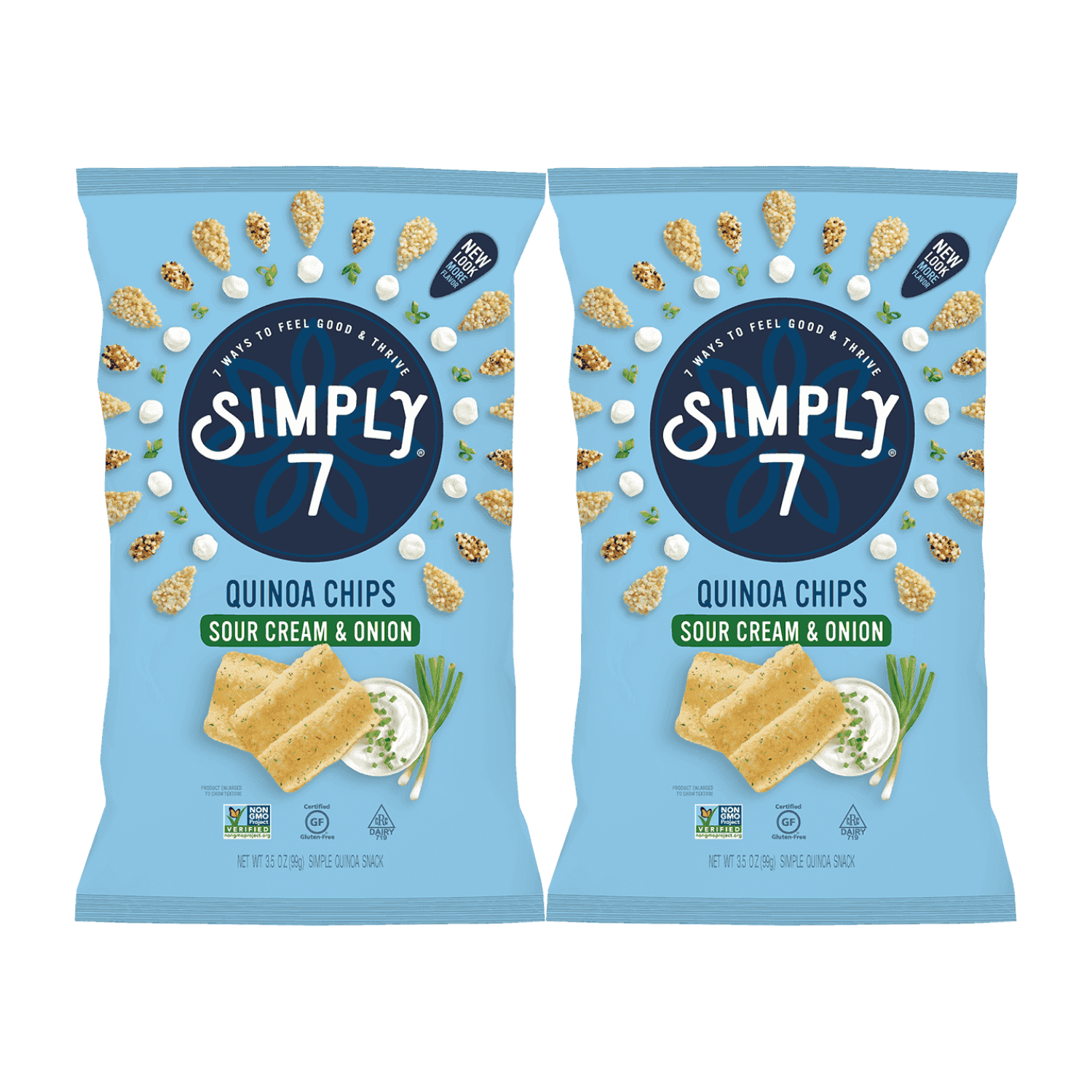 [Bundle of 2] Simply 7 Quinoa Chips - Sour Cream & Onion, 99 g