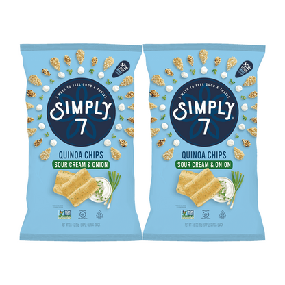 [Bundle of 2] Simply 7 Quinoa Chips - Sour Cream & Onion, 99 g