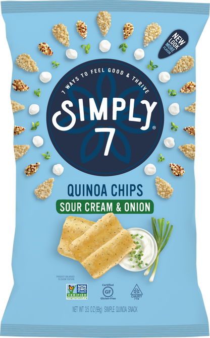 [Bundle of 2] Simply 7 Quinoa Chips - Sour Cream & Onion, 99 g