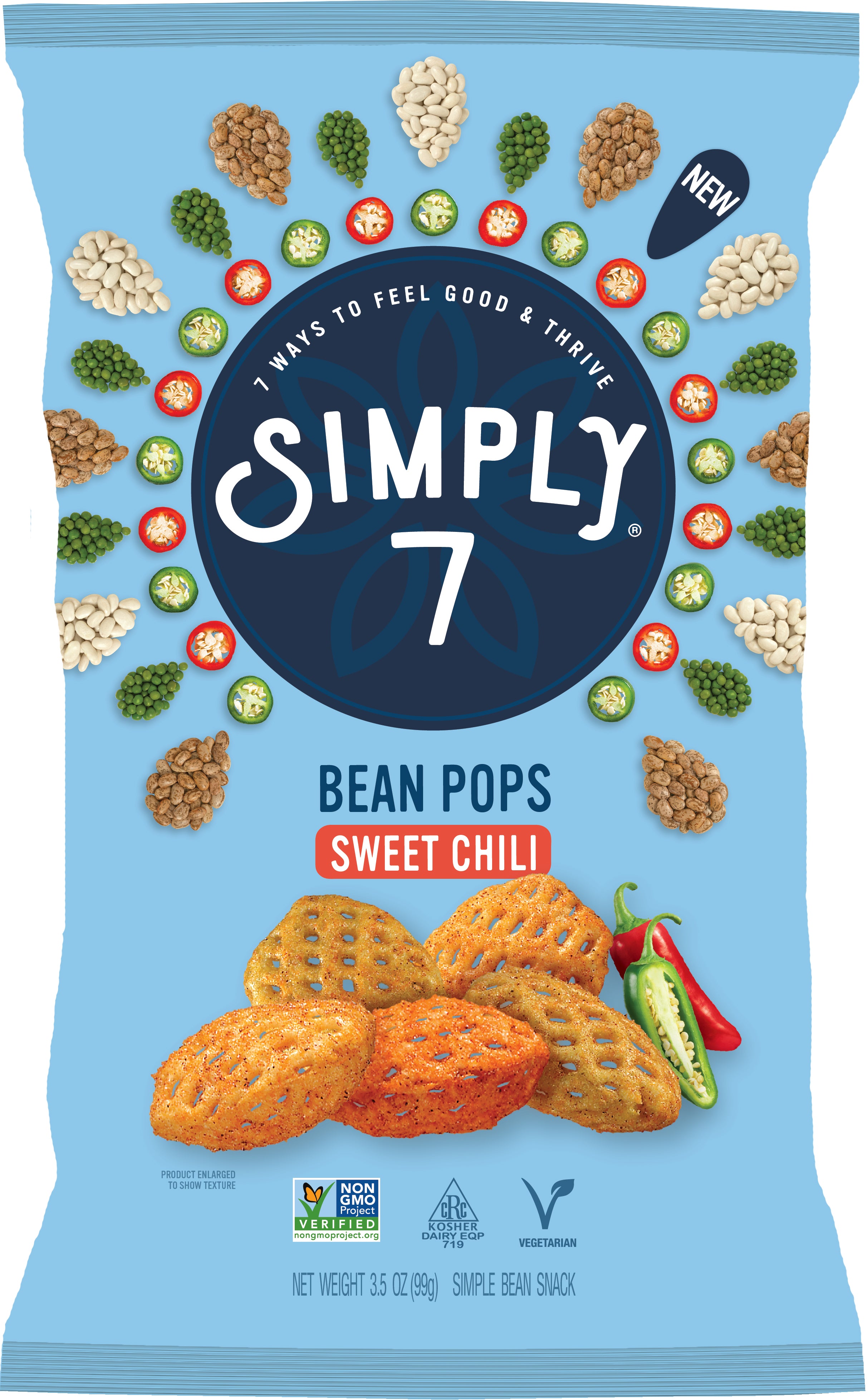[Bundle of 2] Simply 7 Bean Pops- Sweet Chilli, 99g.