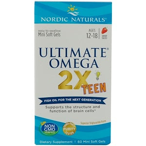 Nordic Natural Ultimate Omega® 2X Teen, 60 softgels