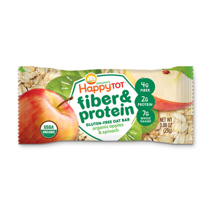 Happy Family Happy Tot Fiber & Protein Soft-Baked Oat Bar - Apple & Spinach, 5 x 25 g. [EXP: 19/3/25]