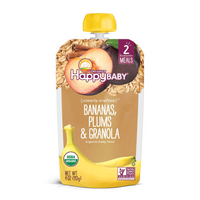 Happy Family Happy Baby Stage 2 Clearly Crafted Meals - Bananas Plums & Granola, 113 g.