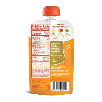 Happy Family Happy Tot Super Smart - Bananas Mangos Spinach + Coconut Milk, 113 g.